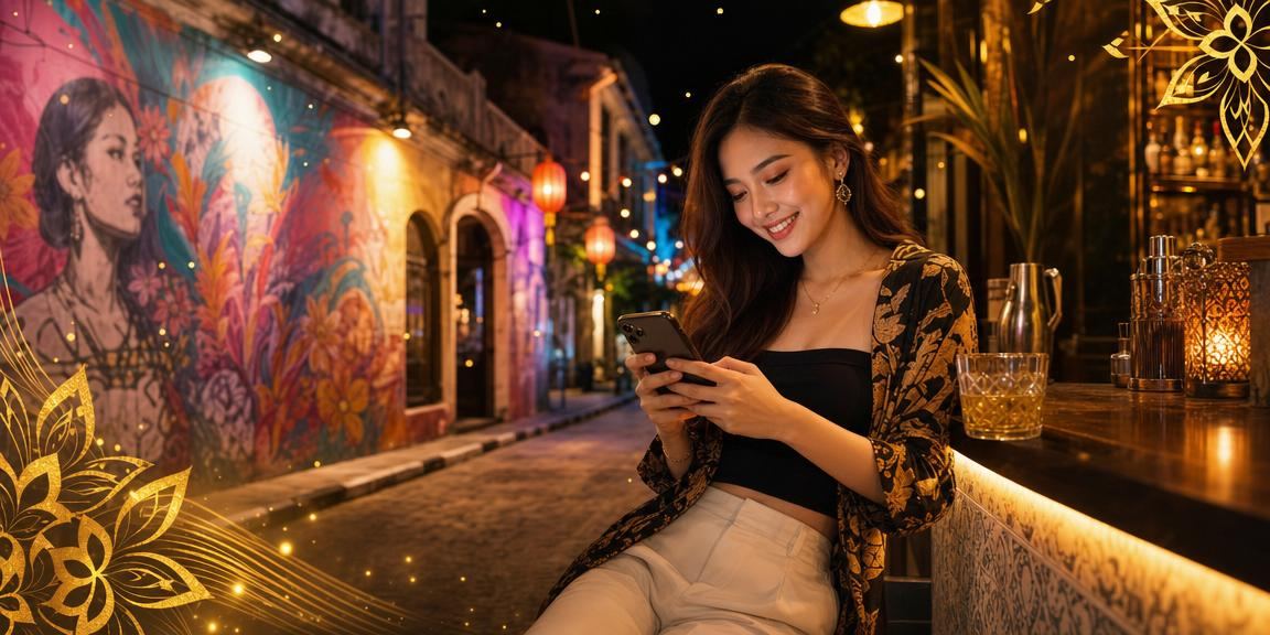 Pengguna lelaki di Pulau Pinang mengakses aplikasi kasino slot dari telefon pintar dengan selesa